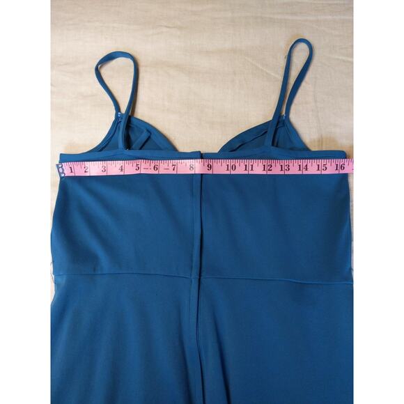 Vintage European Turquoise Stirrup Jumpsuit Romper Size 44/US Small Dancewear - Picture 8 of 9